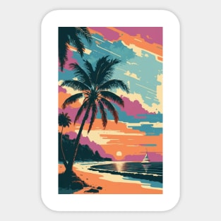 Sunset at the beach Sticker